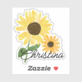 水彩ひまわりカスタム花ビニールシール シール (シート)