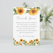 水彩ひまわりガーデンフローラニュートラルジェンダー サンキューカード (スタンド正面)