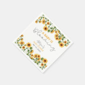 水彩ひまわりガーデンフローラニュートラルジェンダー スタンダードカクテルナプキン (角)