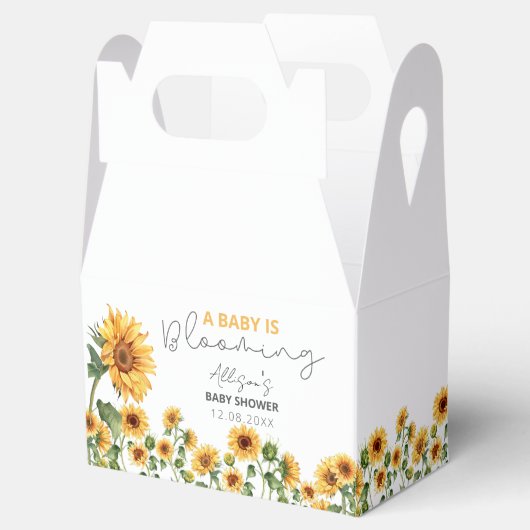 水彩ひまわりガーデンフローラベビーシャワー フェイバーボックス (オープン)