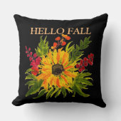 水彩ひまわりキュートモダンかわいらし秋 クッション (正面)