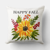 水彩ひまわりキュート モダン かわいい クッション (正面)