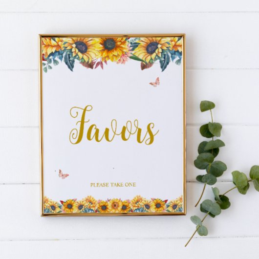 水彩ひまわりギフトサイン ポスター