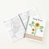 水彩ひまわりギンガムファミリーレシピ ノートブック (内部)