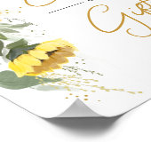 水彩ひまわりグリーンカードとギフト ポスター (角)