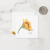 水彩ひまわりサンキューカード名 ノートカード (正面/裏面インサイチュ)