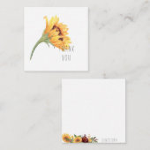 水彩ひまわりサンキューカード名 ノートカード (正面/裏面)