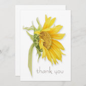 水彩ひまわりサンキューカード サンキューカード (正面/裏面)