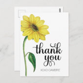 水彩ひまわりサンフラワー ポストカード (正面/裏面)