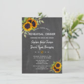 水彩ひまわりシャルボードリハーサルディナー 招待状 (スタンド正面)