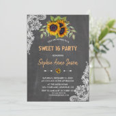 水彩ひまわりシャルボードSweet sixteen 招待状 (スタンド正面)