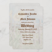 水彩ひまわりシーンの背景 招待状 (正面/裏面)