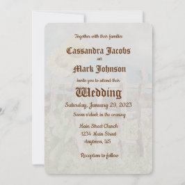 水彩ひまわりシーンの背景 招待状