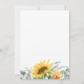 水彩ひまわりスクリプト結婚のブライダルシャワー 招待状 (裏面)