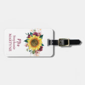 水彩ひまわりストリングライトフローラ夫人 ラゲッジタグ (正面横)