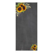 水彩ひまわりチャックボード結婚のメニュー ラックカード (裏面)