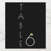 水彩ひまわりテーブル結婚番号6 ワインラベル (シングルラベル)