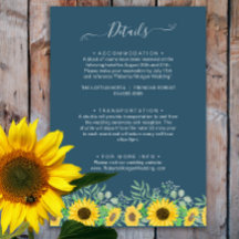 水彩ひまわりネイビー結婚ブルー詳細