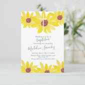水彩ひまわりバプテスマ絵を描手 招待状 (スタンド正面)