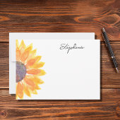水彩ひまわりパーソナライズされた ノートカード