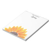 水彩ひまわりパーソナライズされた ノートパッド (回転)