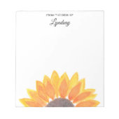 水彩ひまわりパーソナライズされた ノートパッド (正面)