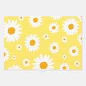 水彩ひまわりピンク桃イエローパターン ラッピングペーパーシート (正面3)