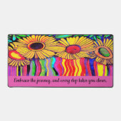 水彩ひまわりファンキーデザイン デスクマット (正面)