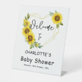 水彩ひまわりフレーム赤ちゃんシャワーへようこそ 台座サイン (正面)