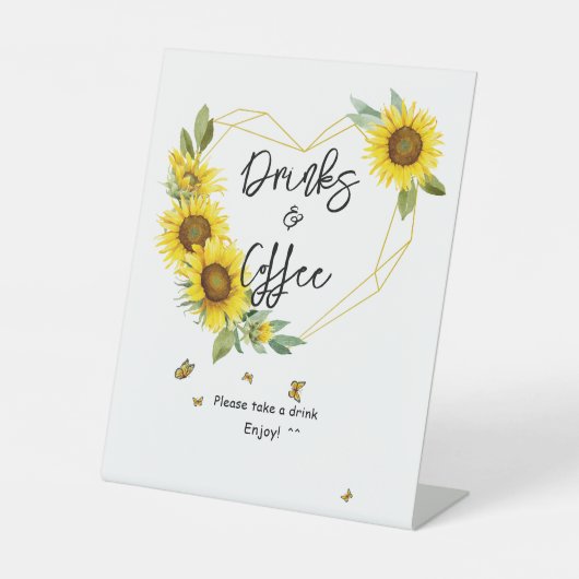 水彩ひまわりフレーム赤ちゃんシャワードリンク 台座サイン (正面)