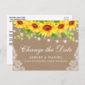 水彩ひまわりフローラクラフト日付の変更 ポストカード (正面/裏面)