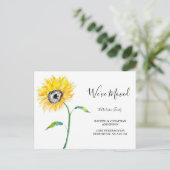 水彩ひまわりフローラシンプル引っ越しました ポストカード (スタンド正面)