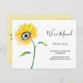 水彩ひまわりフローラシンプル引っ越しました ポストカード (正面/裏面)