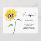 水彩ひまわりフローラシンプル引っ越しました ポストカード