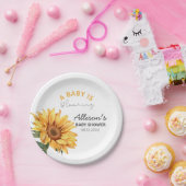 水彩ひまわりフローラテーマベビーシャワー ペーパープレート (パーティー)