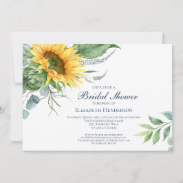 水彩ひまわりフローラブライダルシャワー 招待状