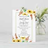 水彩ひまわりフローラブライダルシャワー 招待状 (スタンド正面)