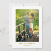 水彩ひまわりフローラ写真金ゴールド 招待状 (裏面)