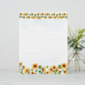 水彩ひまわりフローラ文房具ライニング紙 (スタンド正面)