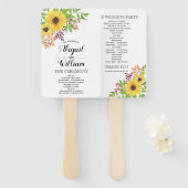 水彩ひまわりフローラ秋の結婚式 ハンドファン (正面&裏面)