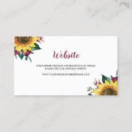 水彩ひまわりフローラ結婚のウェブサイトカード 名刺