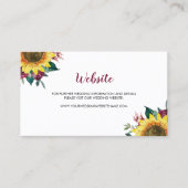 水彩ひまわりフローラ結婚のウェブサイトカード 名刺 (正面)