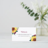 水彩ひまわりフローラ結婚ズWebサイトカード 名刺 (スタンド正面)