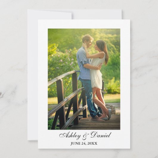 水彩ひまわりフローラ結婚写真 招待状 (裏面)