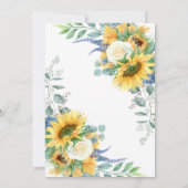 水彩ひまわりフローラ赤ちゃんシャワー 招待状 (裏面)