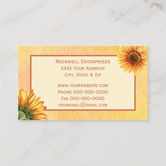 水彩ひまわりフローラ 名刺 (裏面)