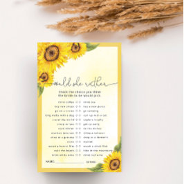 水彩ひまわりブライダルシャワーゲーム