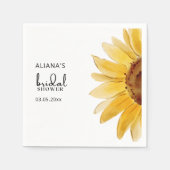 水彩ひまわりブライダルシャワーナプキン スタンダードカクテルナプキン (正面)