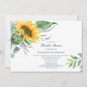 水彩ひまわりブライダルシャワー招待 招待状 (正面)