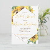 水彩ひまわりブライダルシャワー 招待状 (スタンド正面)